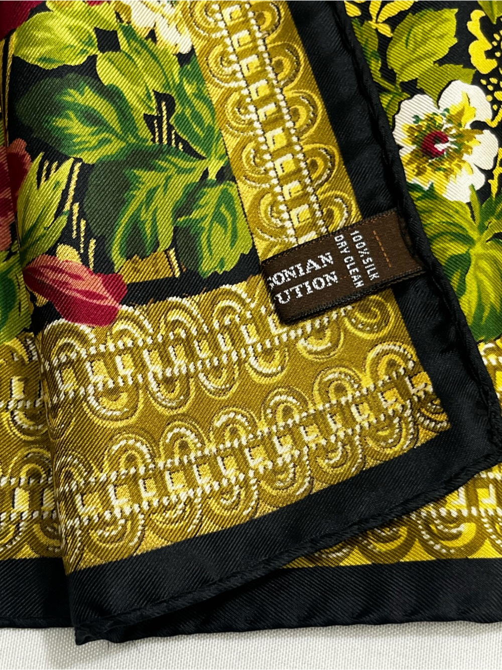 Vintage 90s Smithsonian Silk Scarf - Cascading Flowers - Picture 8 of 16